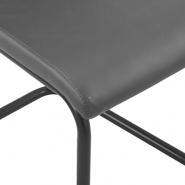 Cantilever Dining Chairs 4 Pcs Grey Faux Leather Image 7