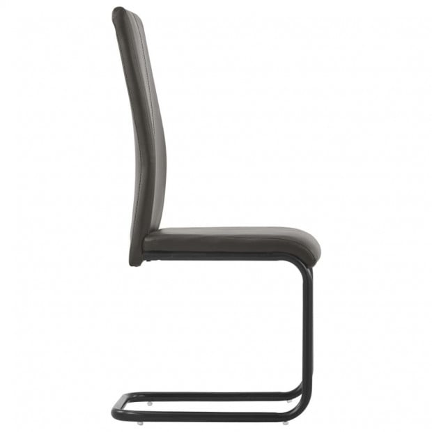 Cantilever Dining Chairs 4 Pcs Brown Faux Leather Image 4