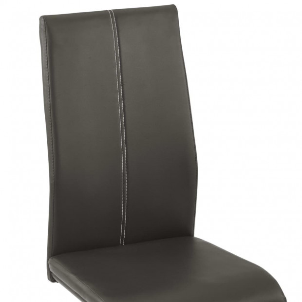 Cantilever Dining Chairs 4 Pcs Brown Faux Leather Image 6