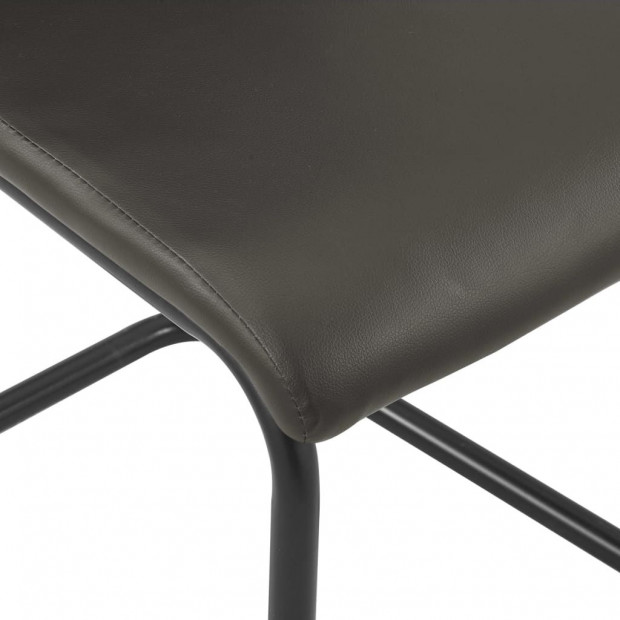 Cantilever Dining Chairs 4 Pcs Brown Faux Leather Image 7