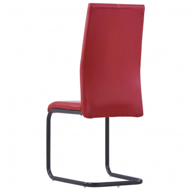 Cantilever Dining Chairs 2 Pcs Red Faux Leather Image 5