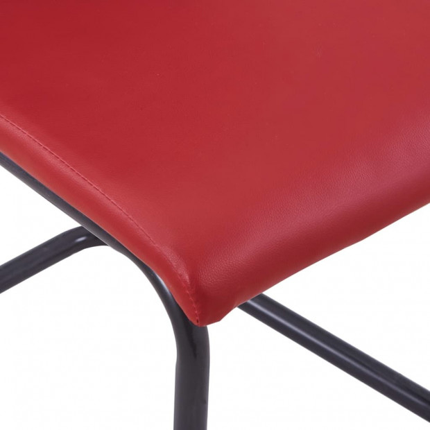 Cantilever Dining Chairs 2 Pcs Red Faux Leather Image 7