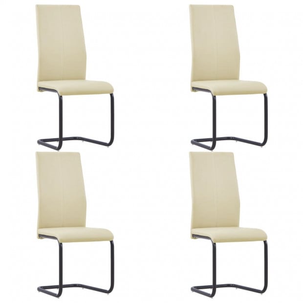 Cantilever Dining Chairs 4 Pcs Cappuccino Faux Leather