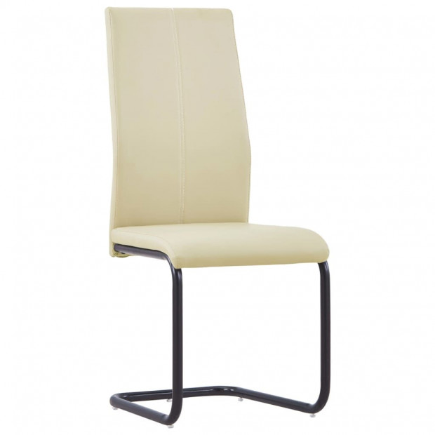 Cantilever Dining Chairs 4 Pcs Cappuccino Faux Leather Image 2
