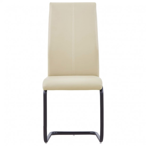 Cantilever Dining Chairs 4 Pcs Cappuccino Faux Leather Image 3
