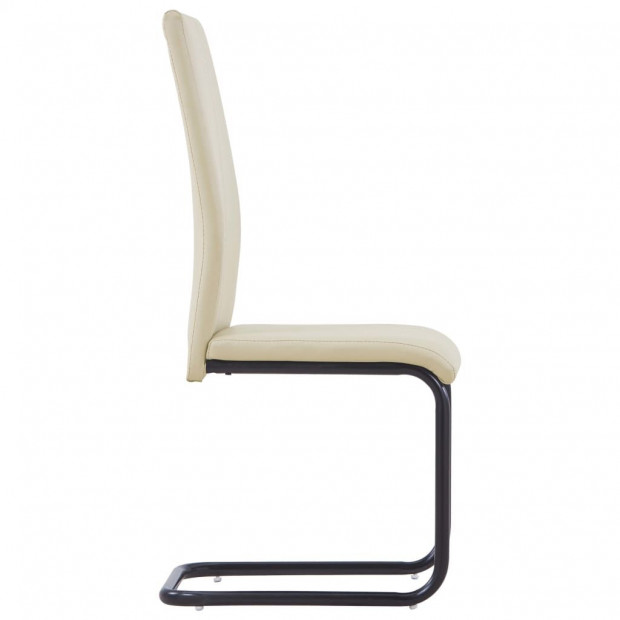 Cantilever Dining Chairs 4 Pcs Cappuccino Faux Leather Image 4