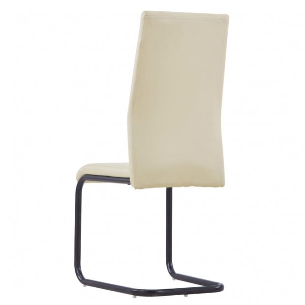 Cantilever Dining Chairs 4 Pcs Cappuccino Faux Leather Image 5