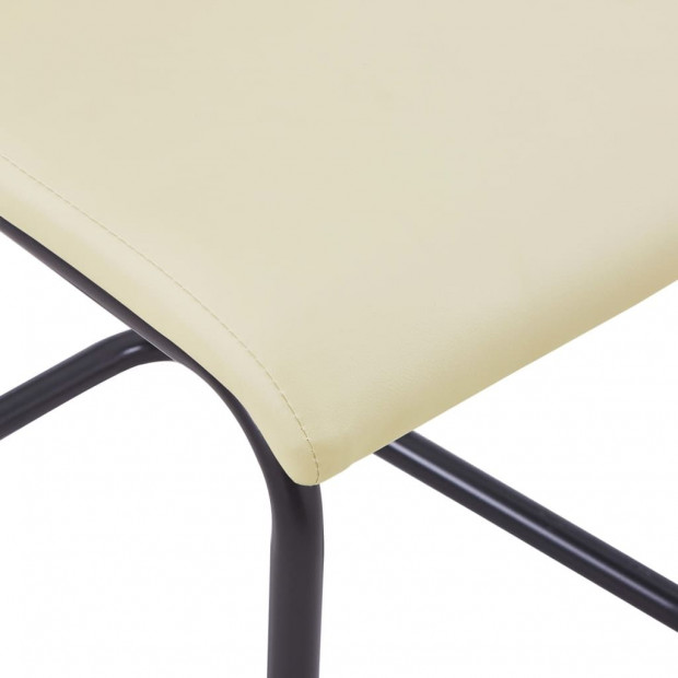 Cantilever Dining Chairs 4 Pcs Cappuccino Faux Leather Image 6