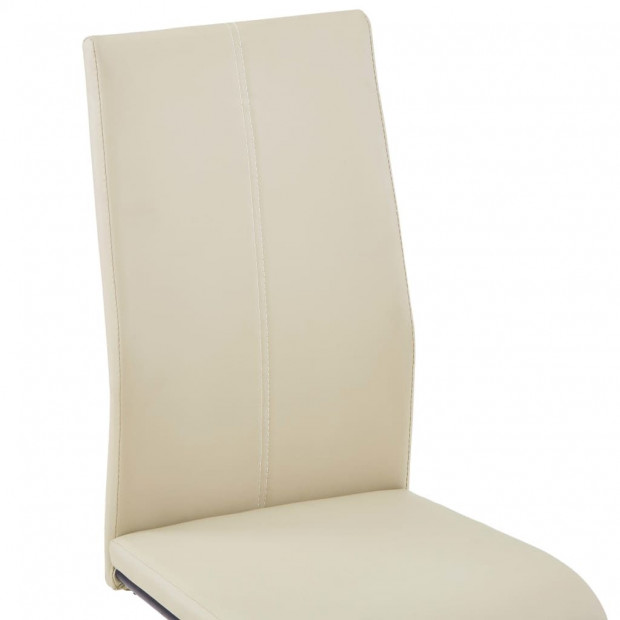 Cantilever Dining Chairs 4 Pcs Cappuccino Faux Leather Image 7