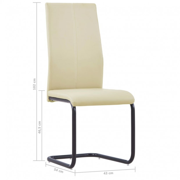 Cantilever Dining Chairs 4 Pcs Cappuccino Faux Leather Image 8