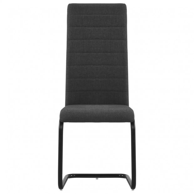 Cantilever Dining Chairs 2 Pcs Dark Grey Fabric Image 3