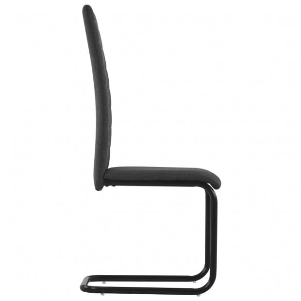 Cantilever Dining Chairs 2 Pcs Dark Grey Fabric Image 4
