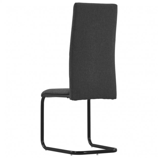 Cantilever Dining Chairs 2 Pcs Dark Grey Fabric Image 5