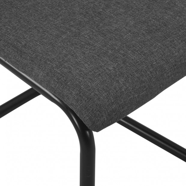 Cantilever Dining Chairs 2 Pcs Dark Grey Fabric Image 6