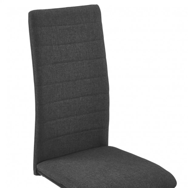 Cantilever Dining Chairs 2 Pcs Dark Grey Fabric Image 7