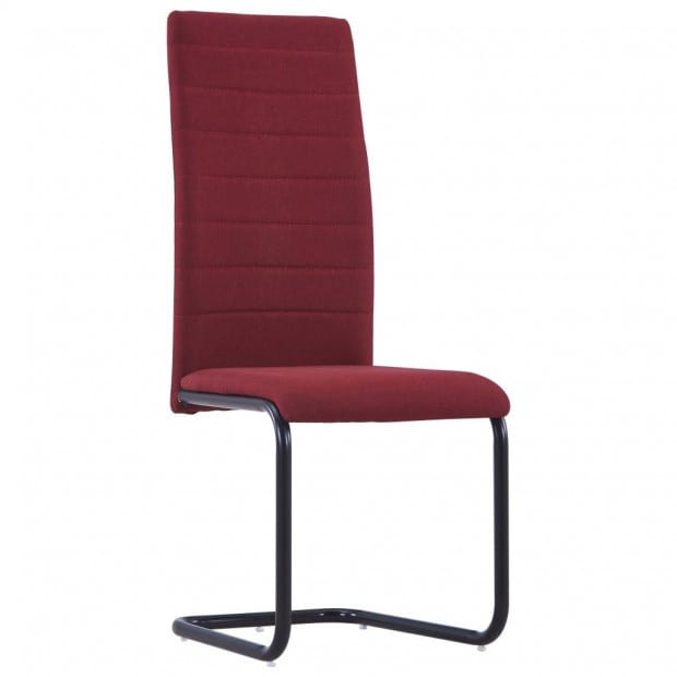 Cantilever Dining Chairs 4 Pcs Wine Fabric Image 2