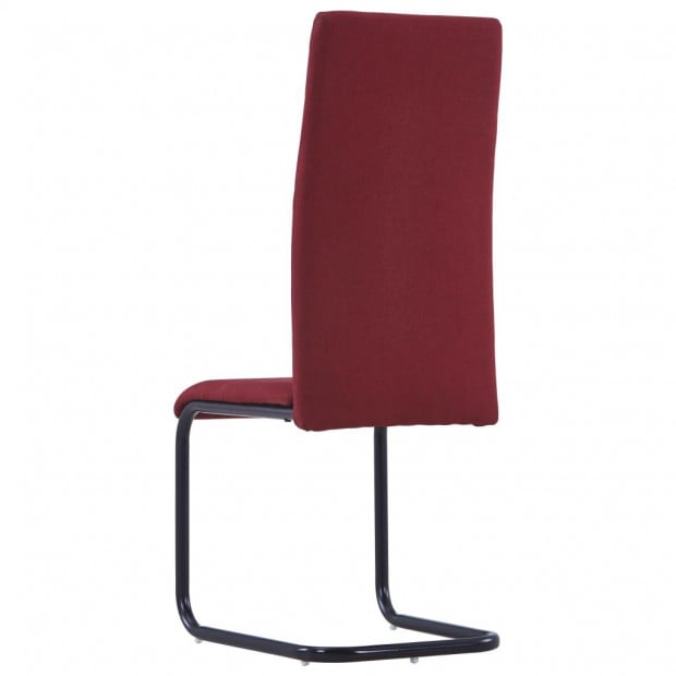 Cantilever Dining Chairs 4 Pcs Wine Fabric Image 5