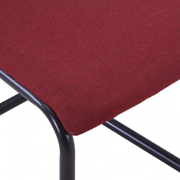 Cantilever Dining Chairs 4 Pcs Wine Fabric Image 6