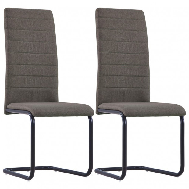 Cantilever Dining Chairs 2 Pcs Taupe Fabric