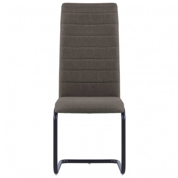 Cantilever Dining Chairs 2 Pcs Taupe Fabric Image 3