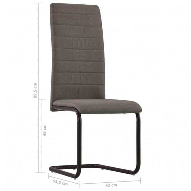Cantilever Dining Chairs 2 Pcs Taupe Fabric Image 8