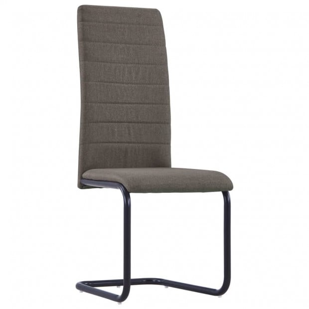 Cantilever Dining Chairs 4 Pcs Taupe Fabric Image 2