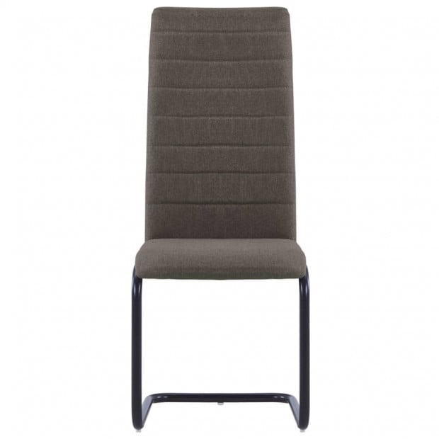 Cantilever Dining Chairs 4 Pcs Taupe Fabric Image 3