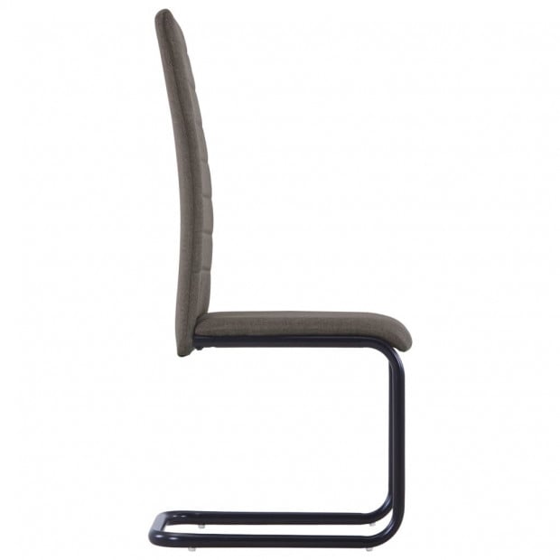 Cantilever Dining Chairs 4 Pcs Taupe Fabric Image 4