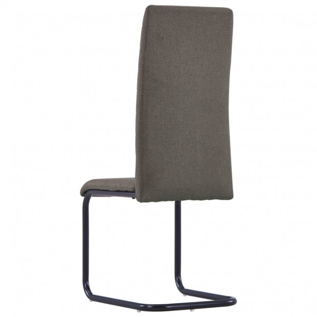 Cantilever Dining Chairs 4 Pcs Taupe Fabric Image 5