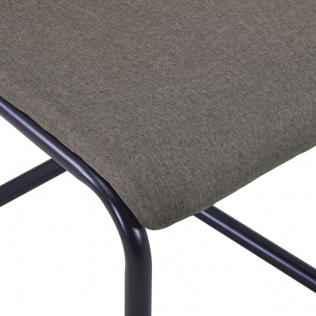 Cantilever Dining Chairs 4 Pcs Taupe Fabric Image 6