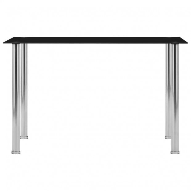 Dining Table Black 120x60x75 Cm Tempered Glass Image 2
