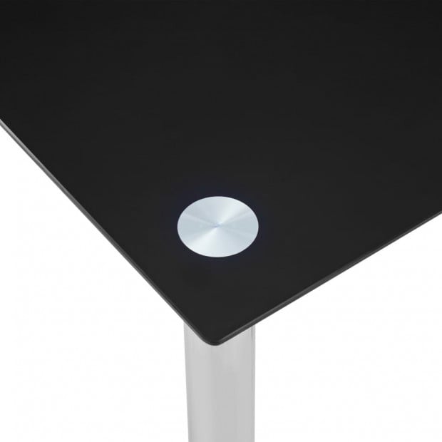 Dining Table Black 120x60x75 Cm Tempered Glass Image 4