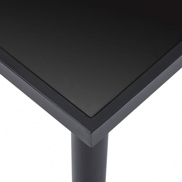 Dining Table Black 140x70x75 Cm Tempered Glass Image 4