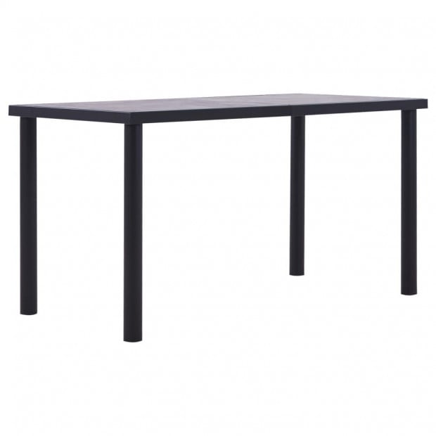 Dining Table Black And Concrete Grey 140x70x75 Cm Mdf