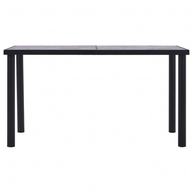 Dining Table Black And Concrete Grey 140x70x75 Cm Mdf Image 2