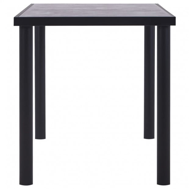 Dining Table Black And Concrete Grey 140x70x75 Cm Mdf Image 3