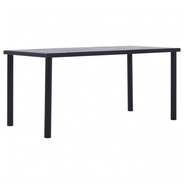 Dining Table Black And Concrete Grey 160x80x75 Cm Mdf