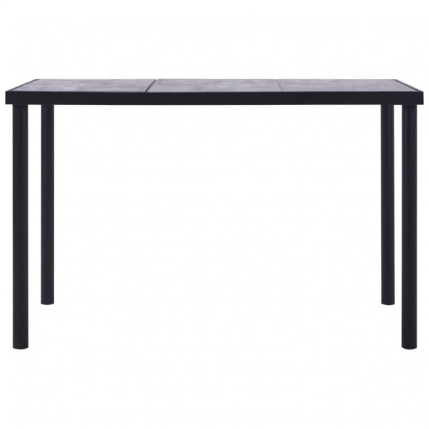 Dining Table Black And Concrete Grey 160x80x75 Cm Mdf Image 2