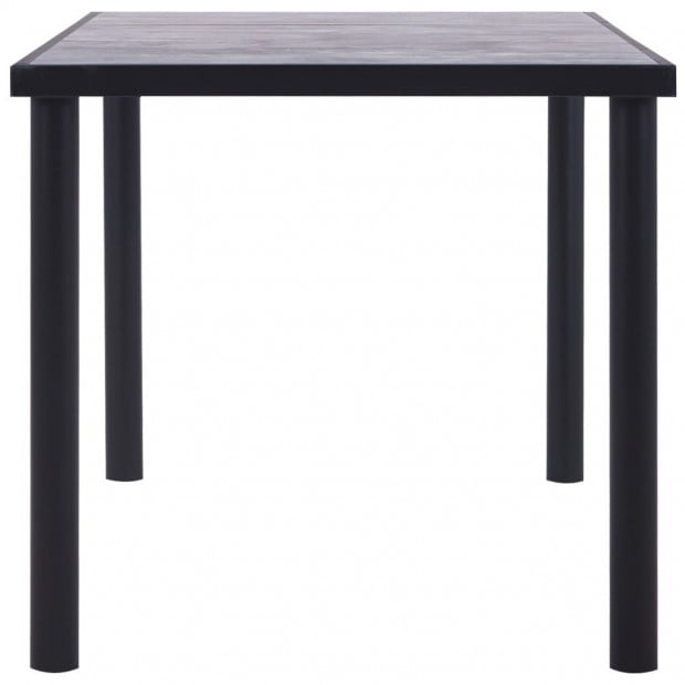Dining Table Black And Concrete Grey 160x80x75 Cm Mdf Image 3