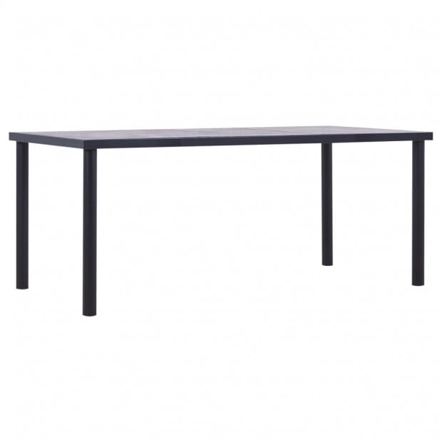 Dining Table Black And Concrete Grey 180x90x75 Cm Mdf