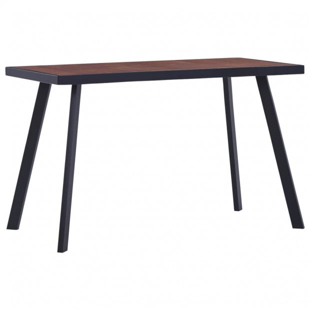 Dining Table Dark Wood And Black 120x60x75 Cm Mdf