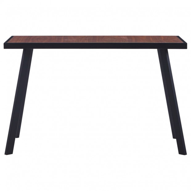 Dining Table Dark Wood And Black 120x60x75 Cm Mdf Image 2