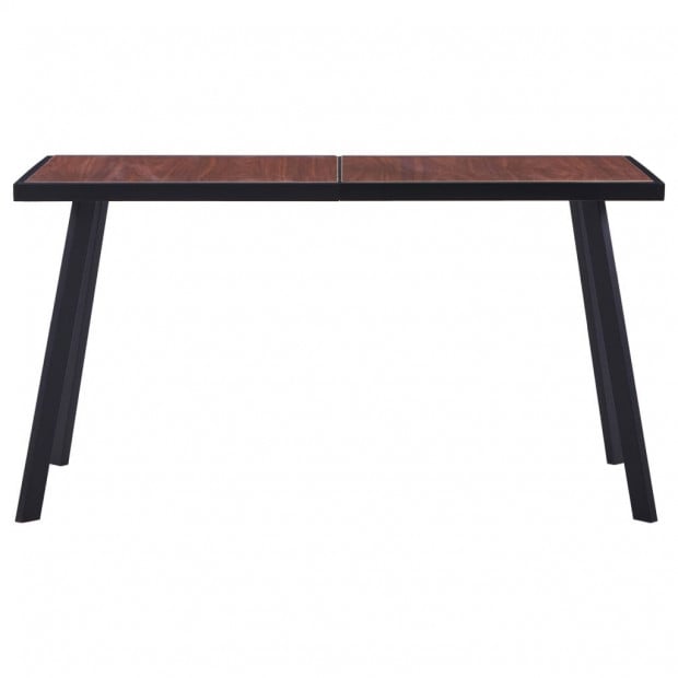 Dining Table Dark Wood And Black 140x70x75 Cm Mdf Image 2