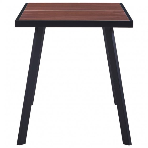 Dining Table Dark Wood And Black 140x70x75 Cm Mdf Image 3