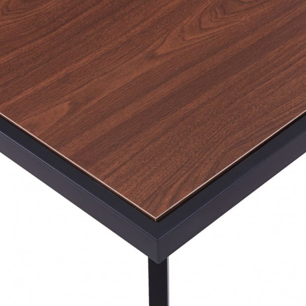 Dining Table Dark Wood And Black 140x70x75 Cm Mdf Image 4