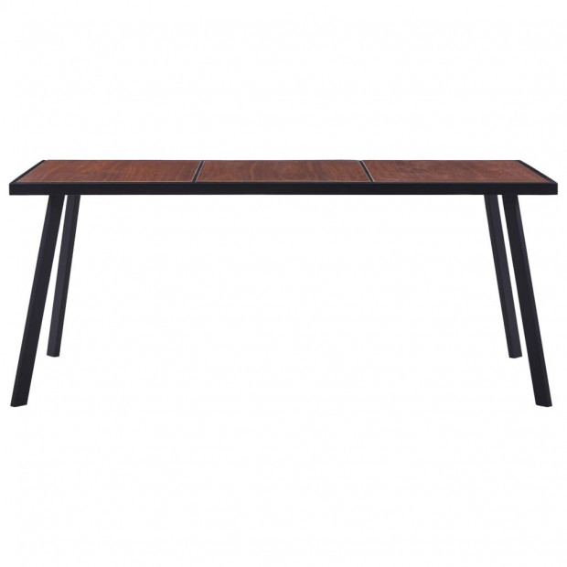 Dining Table Dark Wood And Black 180x90x75 Cm Mdf Image 2