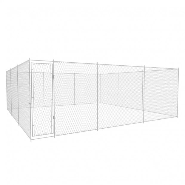 Outdoor Dog Kennel Galvanised Steel 570x570x185 Cm