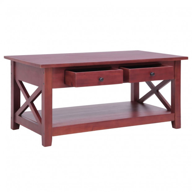 Coffee Table Brown 100x55x46 Cm Solid Mahogany Wood Image 2