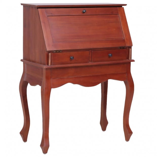Secretary Desk Brown 78x42x103 Cm Solid Mahogany Wood Image 2