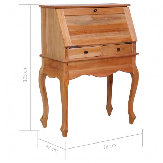 Secretary Desk 78x42x103 Cm Solid Mahogany Wood Image 8